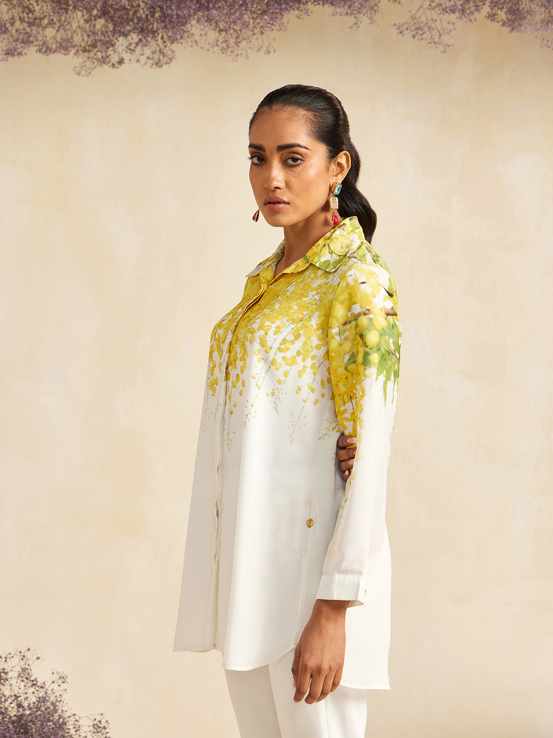 YELLOW AMALTAS CRYSTALLINE SHIRT