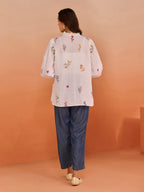 BELL WHITE GRAY SHIRT