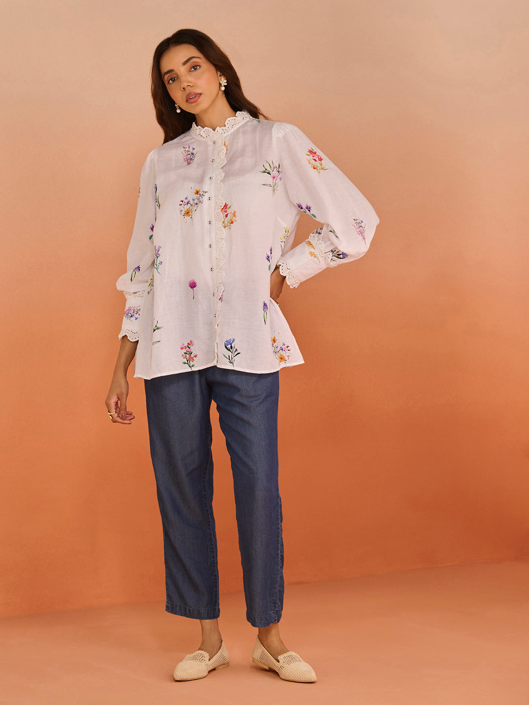 BELL WHITE GRAY SHIRT