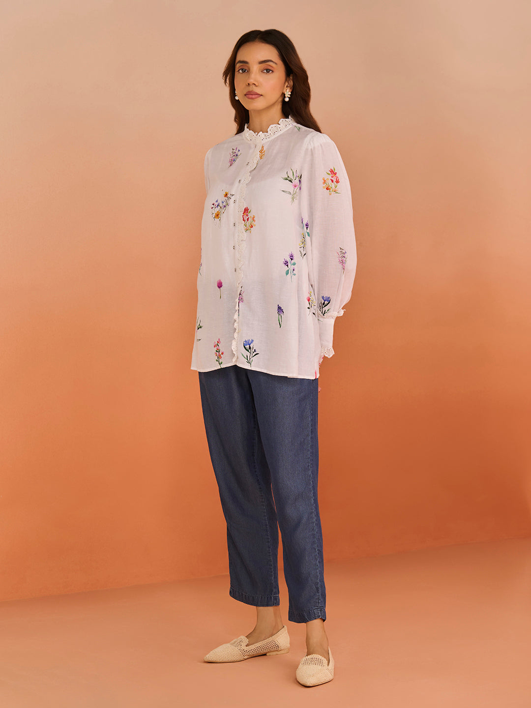 BELL WHITE GRAY SHIRT