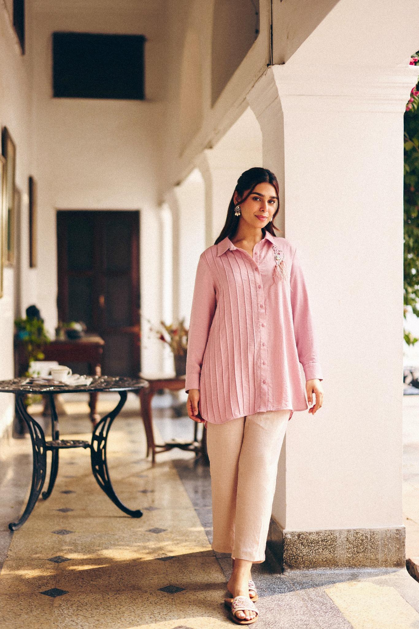 PINK CREST ANCHOR SHIRT