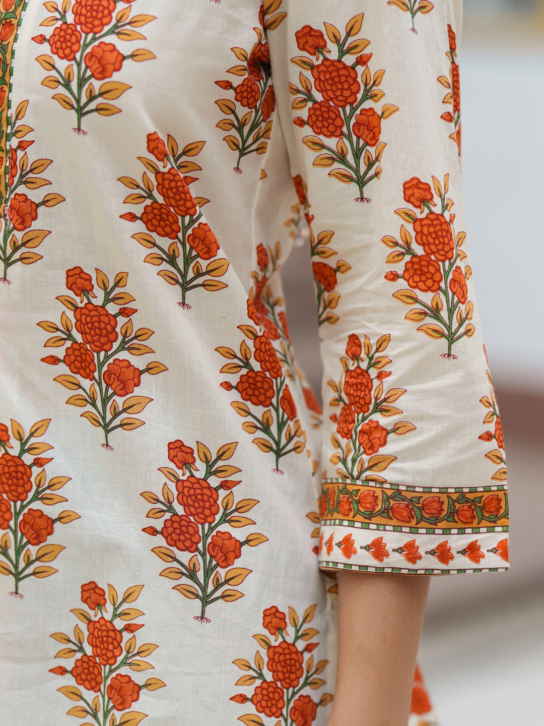 Women Floral Printed Pure Cotton Regular Top