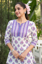 Ethnic Motifs Printed Round Neck Pure Cotton Top
