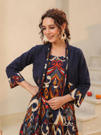 Women Ethnic Motifs Printed Pure Cotton Fit & Flare Midi Dress