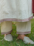 Women Embroidered Regular Sequinned Cotton Kurta with Trousers & Dupatta