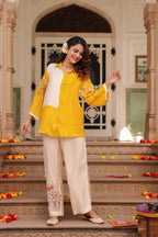 Women Embroidered Tunic With Embroidered Trousers
