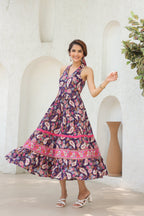 Paisley Printed Pure Cotton Ethnic Midi Dress