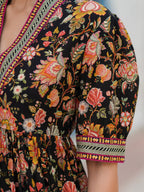 Women Floral Printed Cotton Ethnic Dresses
