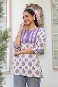 Ethnic Motifs Printed Round Neck Pure Cotton Top