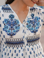 Ethnic Motifs Printed Cotton Fit & Flare Midi Dress