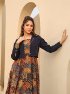 Ethnic Motifs Printed Fit & Flare Midi Dress