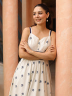 Women Ethnic Motifs Printed Shoulder Straps Fit & Flared Midi Dresses