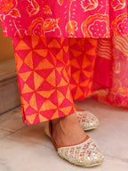 Women Floral Printed Cotton A-Line Kurta with Trousers & Dupatta