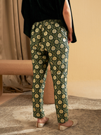 EMERALD GREEN BROCADE PANTS