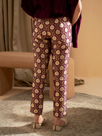 PLUM BROCADE PANTS