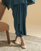 TURQ BLUE DRAPE SKIRT