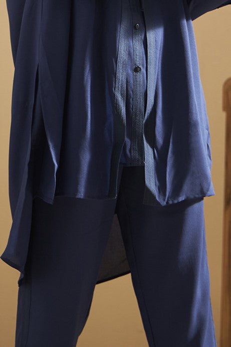 NAVY ALEXA NARROW LEG TROUSER