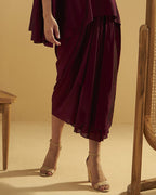 PLUM DRAPE SKIRT