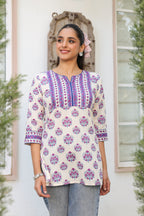 Ethnic Motifs Printed Round Neck Pure Cotton Top