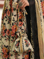 Women Floral Printed Regular Pure Cotton Kurta with Trousers & Dupatta