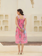Floral Printed Pure Cotton A-Line Midi Dress