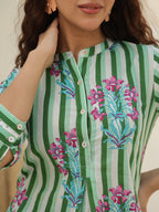 Women Floral Printed A-Line Cotton Top