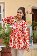 Floral Print Cotton Top