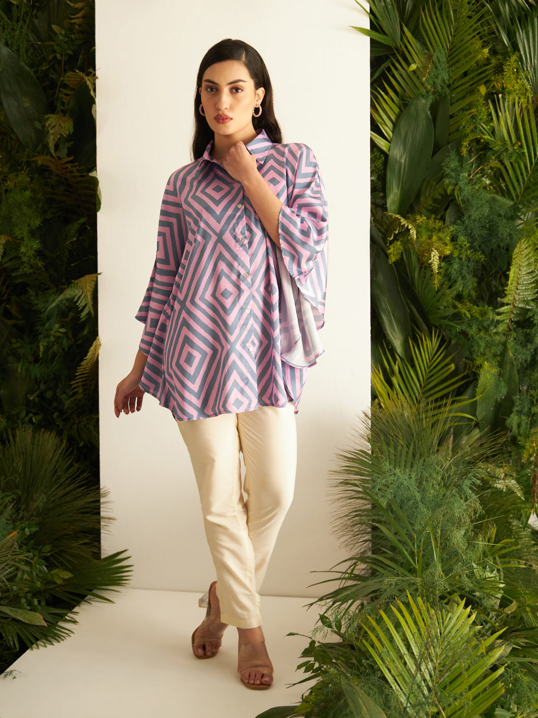 PINK RHOMBUS FLAP SHIRT