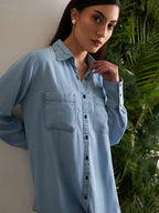 DENIM BLUE NIDE SHIRT