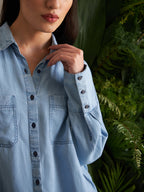 DENIM BLUE NIDE SHIRT