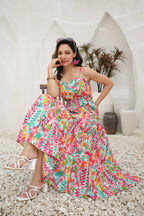 Printed Fit & Flared Midi Ethnic Dress