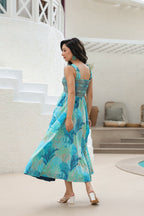 Printed Fit and Flared Ethnic Dresses