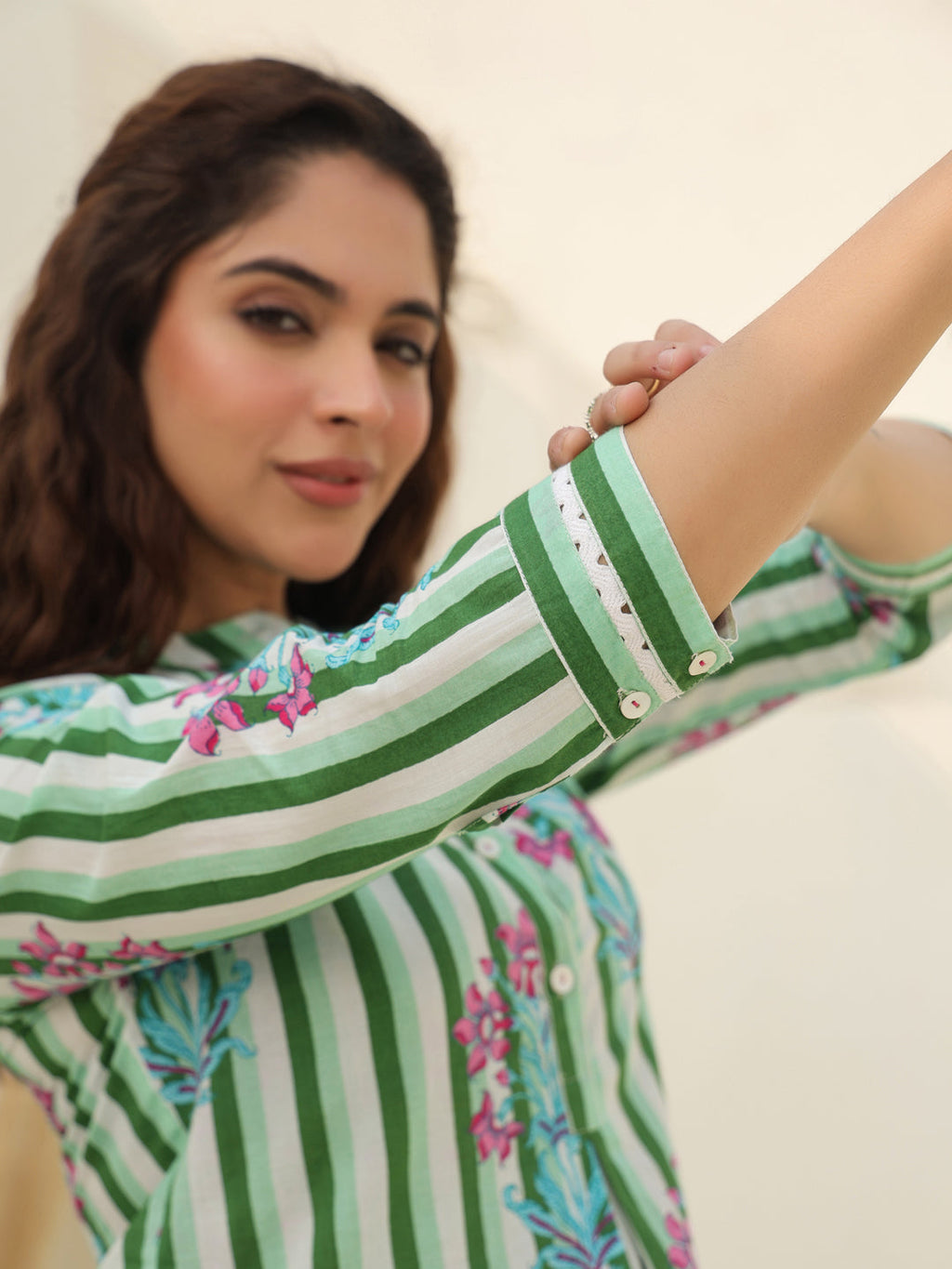 Women Floral Printed A-Line Cotton Top