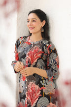 Floral Printed Pure Cotton Tunic With Trousers