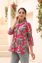 Women Animal Print Pure Cotton Top