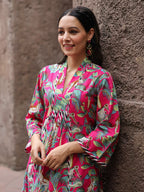 Floral Printed Regular Pure Cotton Kurta & Trousers