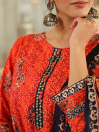 Women Ethnic Motifs Printed Regular Pure Cotton Kurta with Trousers & With Dupatta