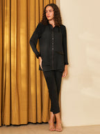 BLACK SHIFA SHOULDER TOP