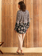 BLACK FLORID PROM SHIRT