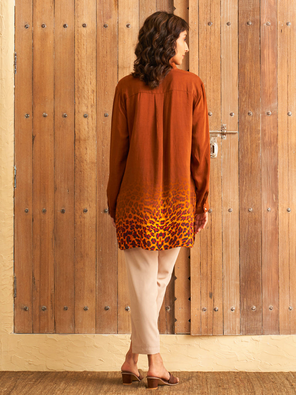 WHISKERS BROWN CONCEAL PLACKET SHIRT