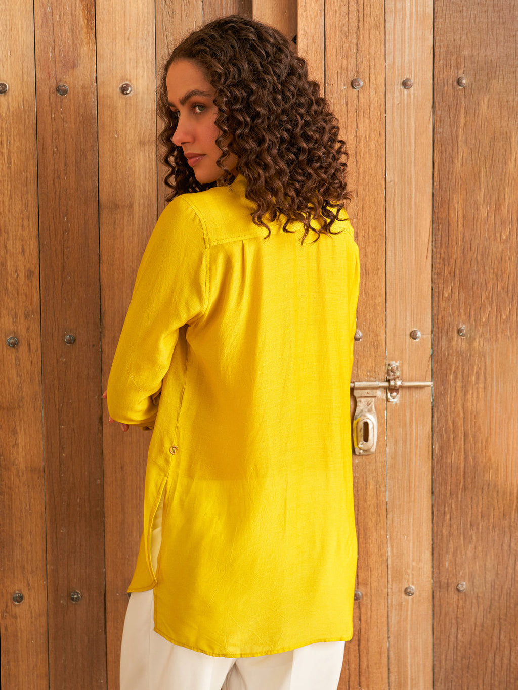 YELLOW NILGIRI COLLARED BUTTON DOWN SHIRT