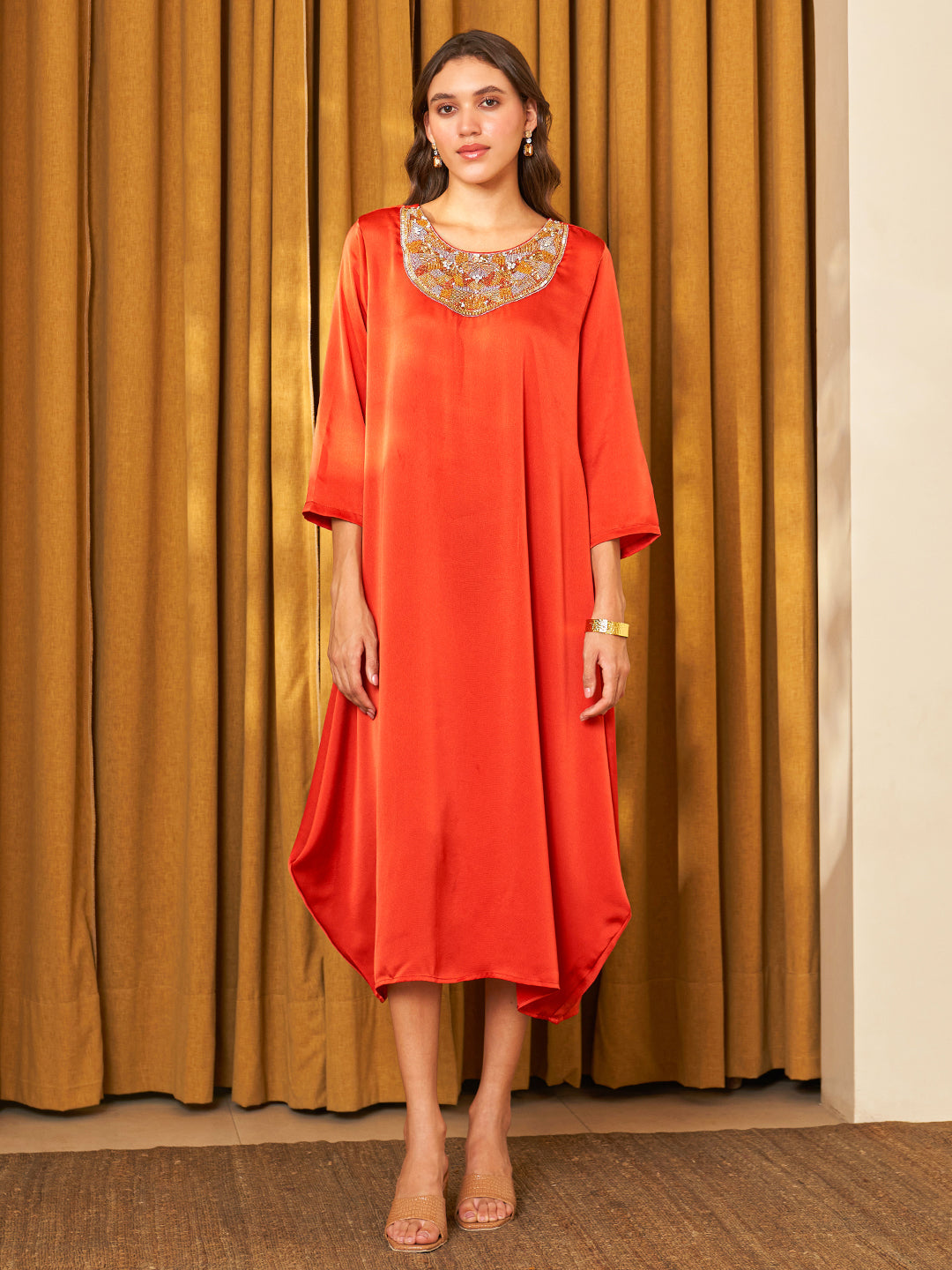 RUST ORANGE STYLI DRESS
