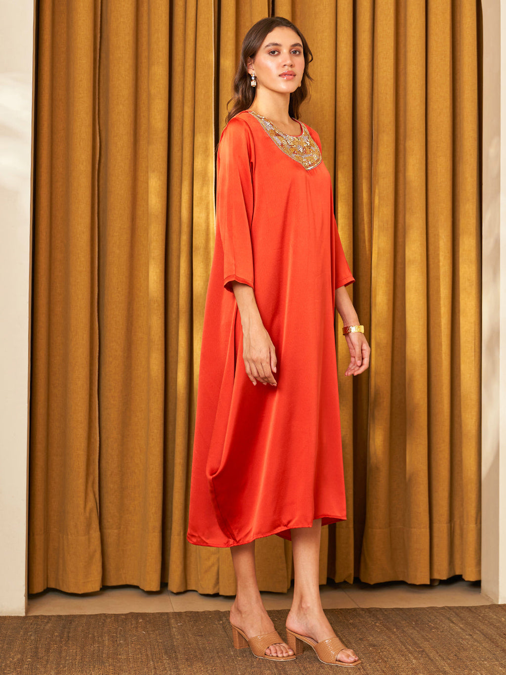 RUST ORANGE STYLI DRESS