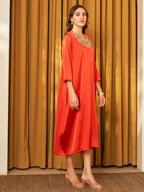 RUST ORANGE STYLI DRESS
