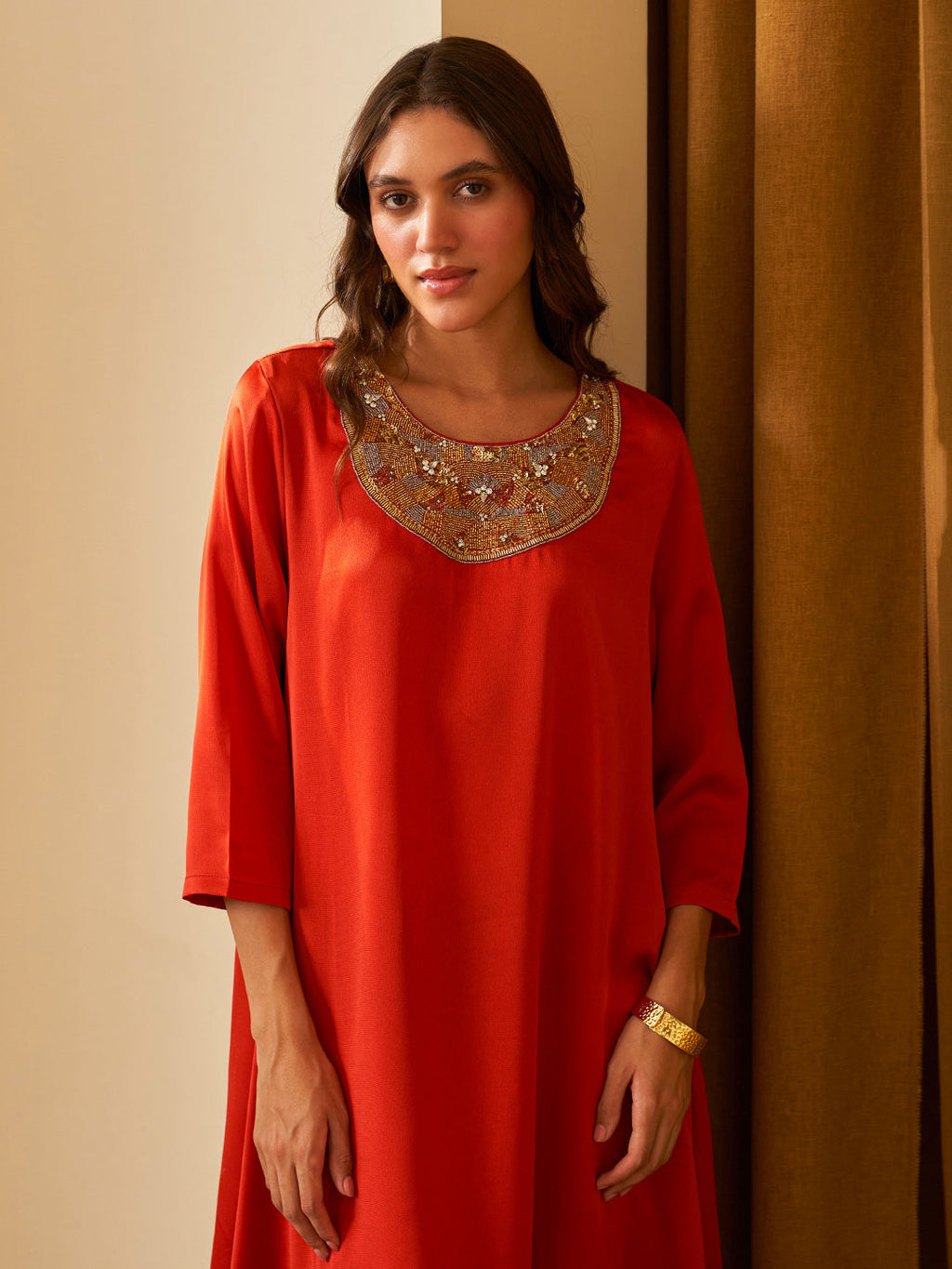 RUST ORANGE STYLI DRESS