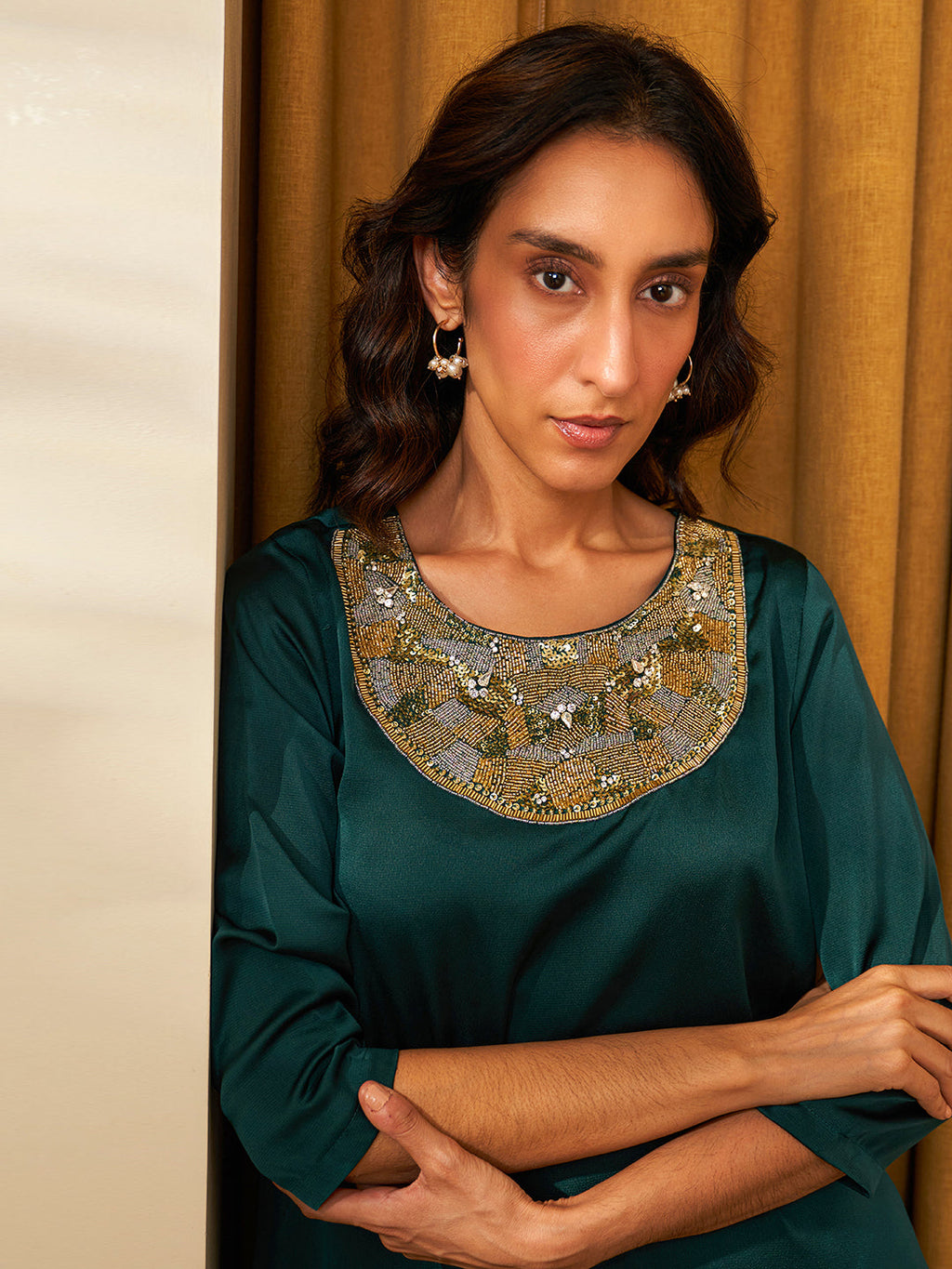 EMERALD GREEN STYLI DRESS