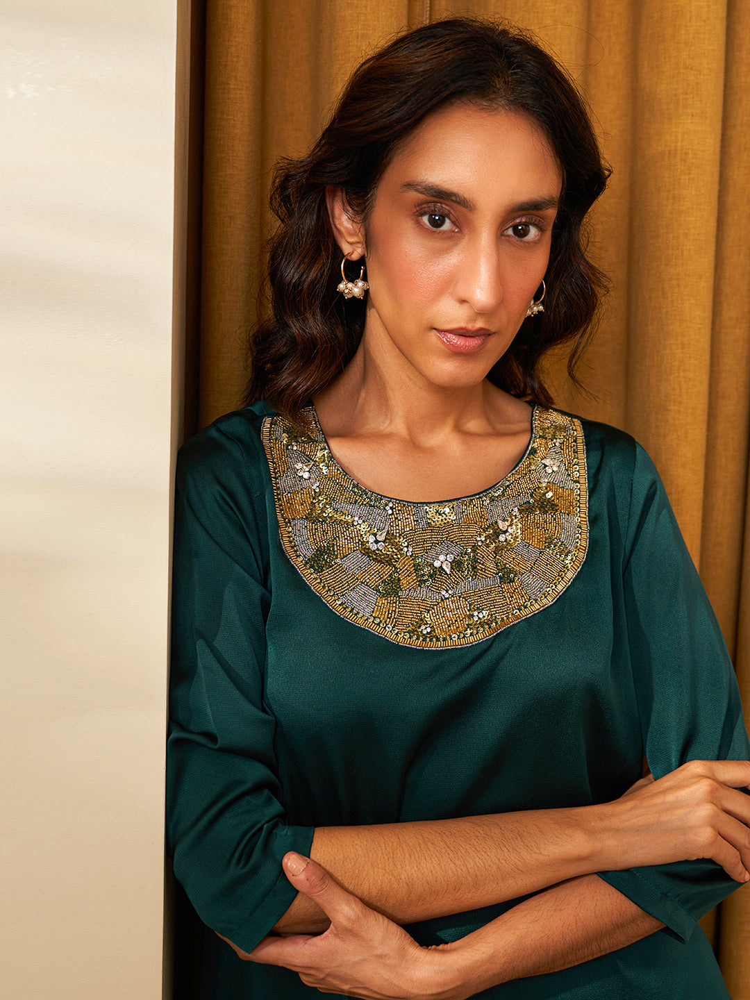 EMERALD GREEN STYLI DRESS