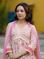 Women Ethnic Motifs Printed Pure Cotton Kurta with Trousers & Dupatta