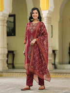 Women Ethnic Motifs Printed Kurta with Trousers & Dupatta