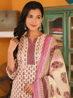Women Ethnic Motifs Printed Pure Cotton Kurta with Trousers & Dupatta